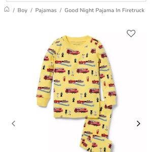 Janie and Jack Firetruck Pajama Set - Yellow